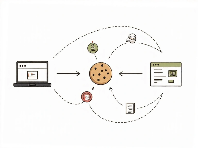 Detailed diagram showing data flow with third-party cookies